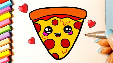 How To Draw Kawaii Pizza Slice Pizza L Como Desenhar Fatia De Pizza