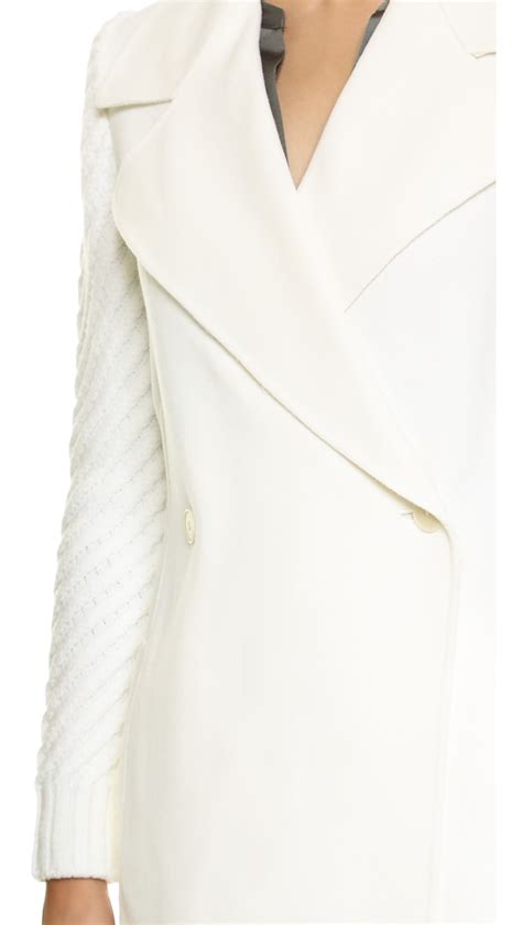 Lyst Vince Sweater Sleeve Coat Winter White In White