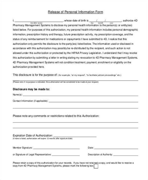 Free 10 Sample Personal Information Forms In Pdf Ms