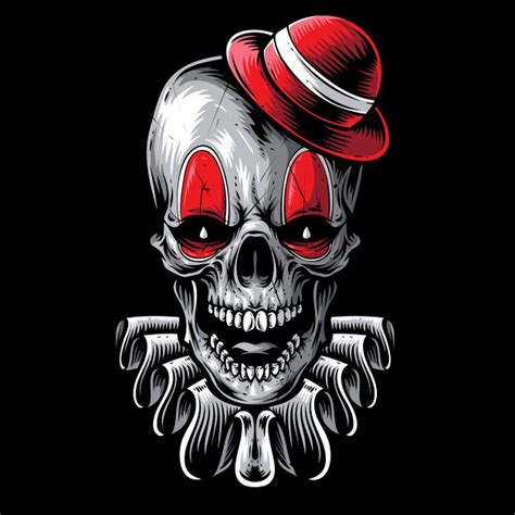 Scary Skull Clown Vector Art Paid Sponsored Sponsored Skull