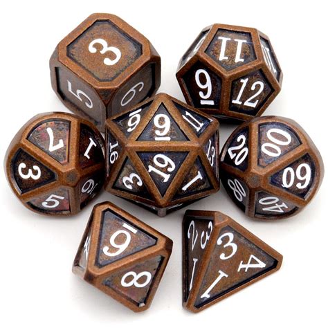 Buy Haxtec Metal Dnd Dice Set W T Metal Box Classic Collection