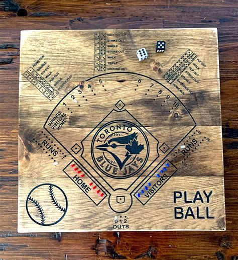 Dice Baseball Board Game Etsy
