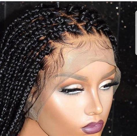 Medium Knotless Box Braids Wig For Black Women Cornrows Wig Etsy Human Hair Wigs Braided