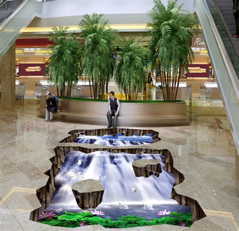 3d Great Waterfall Floor Mural Non Slip Waterproof And Removable Rug M