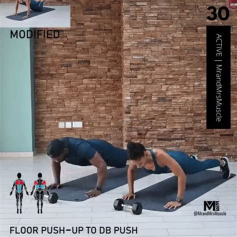 Floor Push Up To Db Push Exercise How To Skimble
