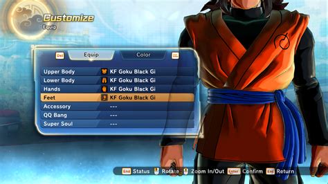 Kf Goku Black Outfit For Cac Colorable And Non Colorable Xenoverse Mods