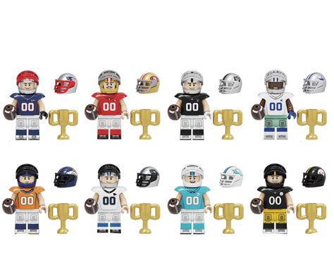 8pcs American Football Super Sunday Minifigures Lego Compatible Sports Sets