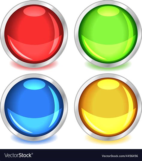 Colorful Glossy Buttons Royalty Free Vector Image