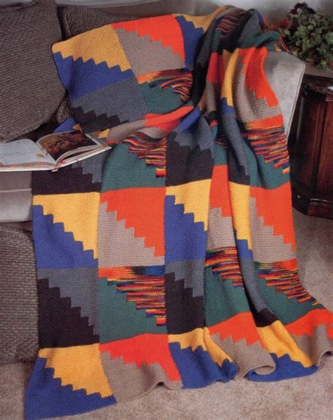 Southwest Blanket Knitting Pattern Geometric Afghan Boho