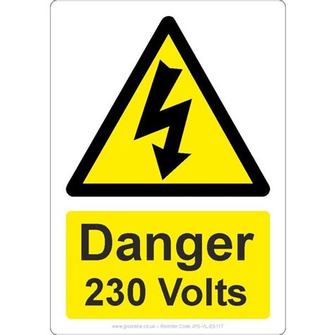Danger 230 Volts Sign Jps Online