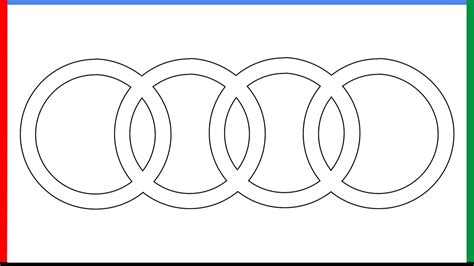 How To Draw Audi Logo Step By Step For Beginners Youtube