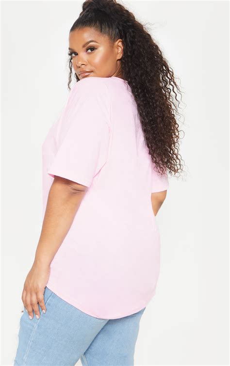 Plus Pink Equal Oversized T Shirt Plus Size Prettylittlething