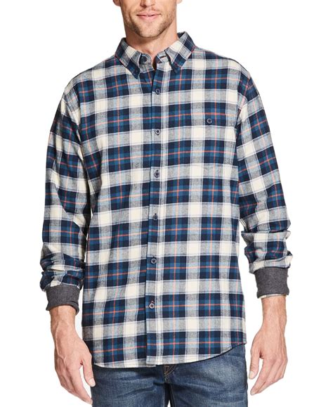 weatherproof weatherproof mens flannel plaid button up shirt