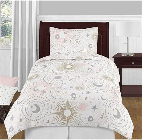 4 Piece Celestial Comforter Set Twin Stars And Moons