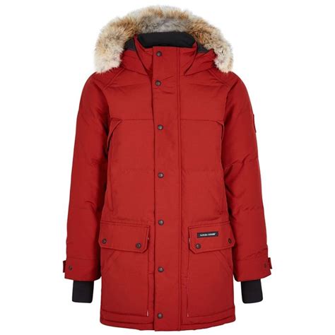 Canada Goose Trillium Regular Fit Down Parka With Genuine Coyote Fur Trim In Red Modesens