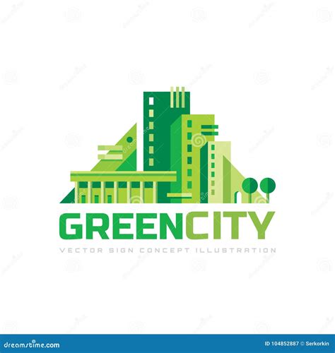 Green City Concept Logo Template Vector Illustration Abstract