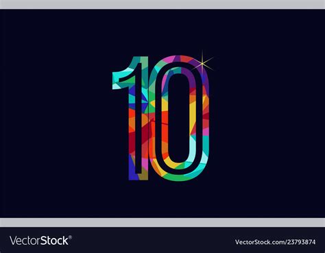 Rainbow Colored Number 10 Logo Company Icon Design