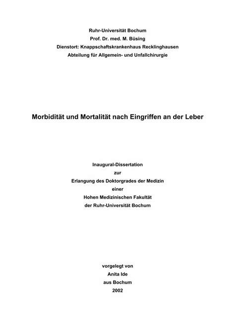 PDF Morbidität und Mortalität nach Eingriffen an der Leber PDF fileDetailreichere