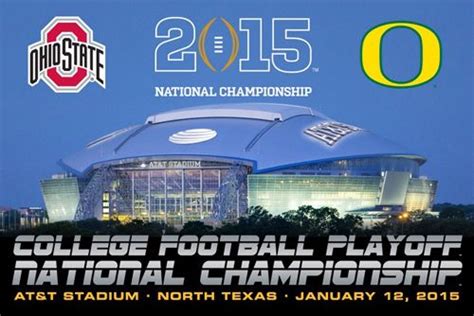 College Football Playoff National Championship Game 2015 Official Poster Oregon Vs Ohio State