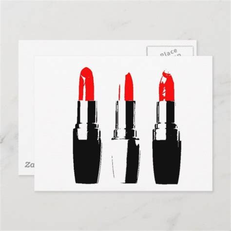 red lipstick tubes postcard zazzle