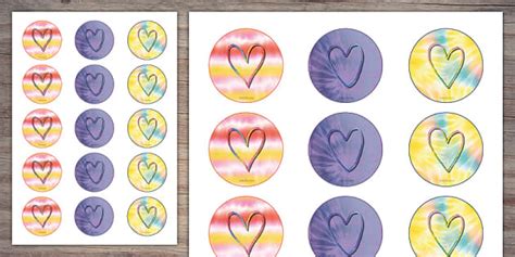 Tie Dye Cupcake Toppers Twinkl Party Teacher Made