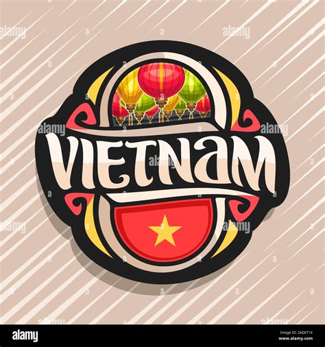 Vector Logo For Vietnam Country Fridge Magnet With Vietnamese State