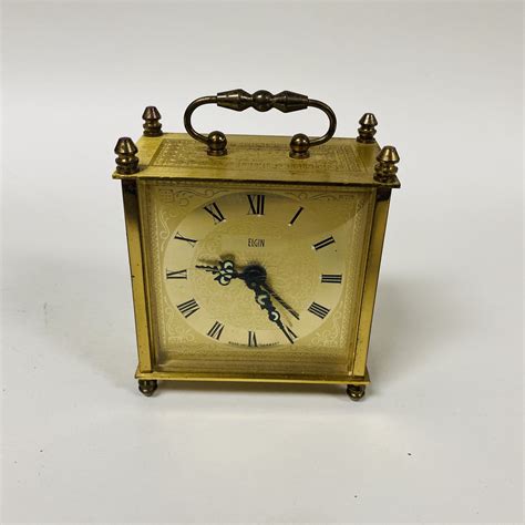 F468 Vintage Elgin Mantel Standing Alarm Clock Made In Germany Etsy Clock Antique Mantle