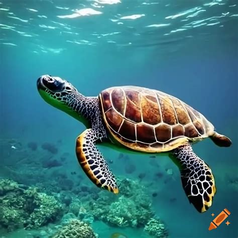 Sea Turtle Swimming In The Ocean
