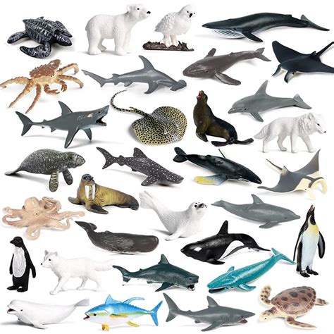 Buy 32pcs Mini Sea Animal Figures Toy Plastic Small Ocean Animal