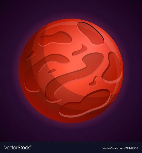 Red Mars Planet Icon Cartoon Of Red Mars Planet Vector Icon For Web