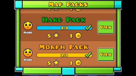 Geometry Dash Map Packs Beginner To Morph 1 To 10 Complete Youtube