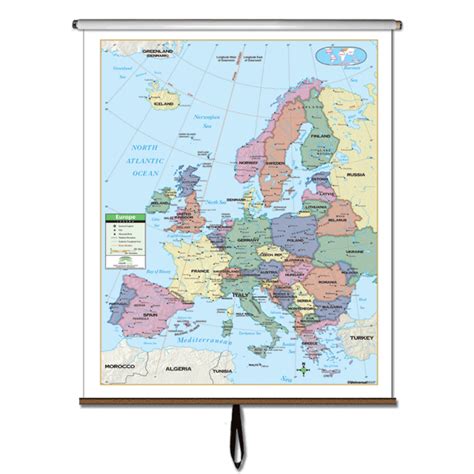 Continent Roll Down Maps Europe Primary Classroom Wall Map On Roller