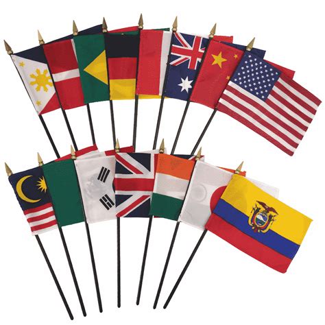 United Nations E Gloss Stick Flag Set