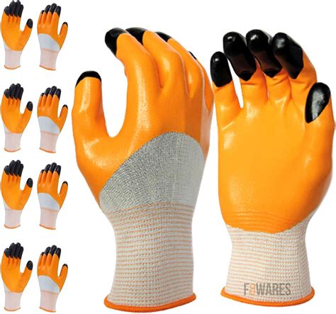 F8wares Multipurpose Heavy Duty Reusable Washable Nitrile Coated Work