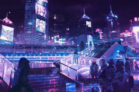 2560x1700 Cyberpunk Neon City Chromebook Pixel Hd 4k