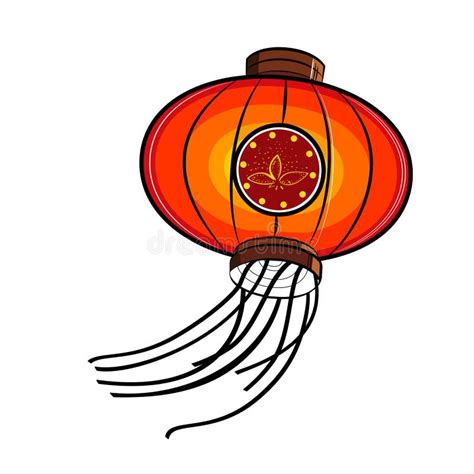 Chinesische Rote Laternen Der Skizze Vektor Abbildung Illustration