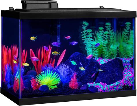 Glofish 20 Gallon Aquarium Kit With Led Lights Decor Heater And Filter