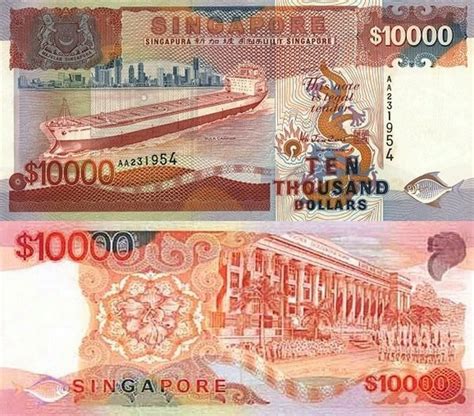 Banknote World Educational Singapore Singapore 10000 Dollars