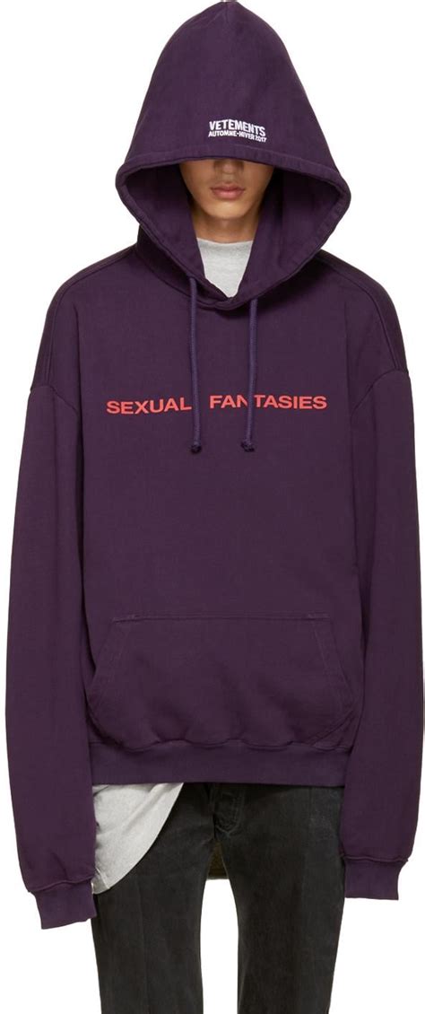 vetements purple sexual fantasies hoodie for men lyst