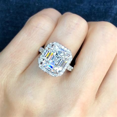 4 Ct Emerald Cut Diamond Engagement Ring Ascot Diamonds
