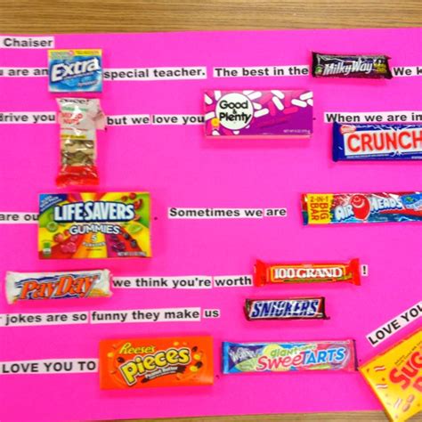 Teacher Appreciation Poster Using Candy Bars Teacher Appreciation