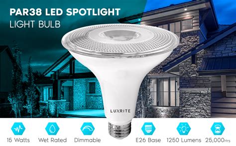 Luxrite 6 Pack Par38 Led Outdoor Flood Light Bulbs 120w Equivalent