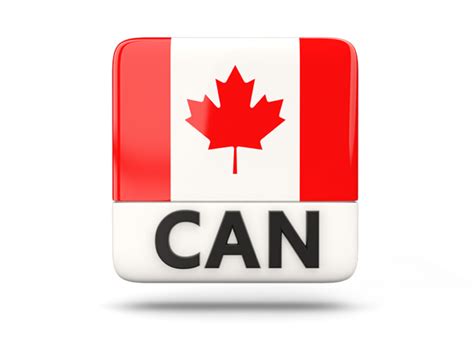 Square icon with ISO code. Illustration of flag of Canada