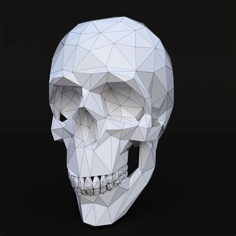 Low Poly Skull Human Low Poly Poly Skull