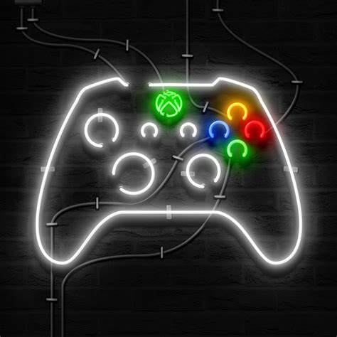 Xbox Controller Neon Sign Style Wall Art Etsy