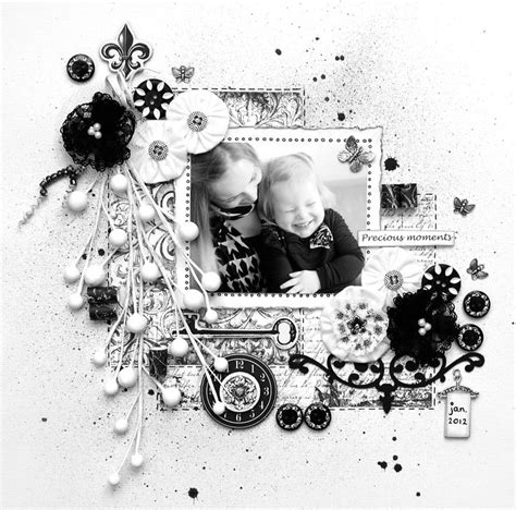 Black And White Pages Scrap Kids Scrapbook Scrapbooking Layouts
