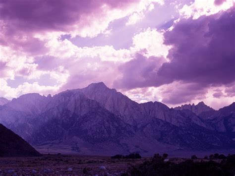 Purple Mountains Snowy Mountains Wallpaper Purple Sky Over