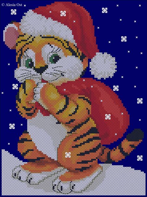 Visit and like my facebook page. X-Stitch Magic: Tiger Santa