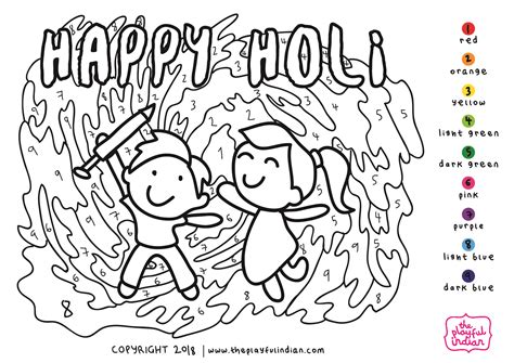 Free Holi Festival Colouring Pages To Download For Kids