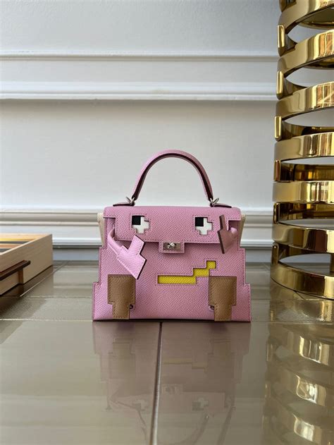 HermÈs Limited Edition Kelly Doll Pixel Mauve Sylvestre Body With Chai